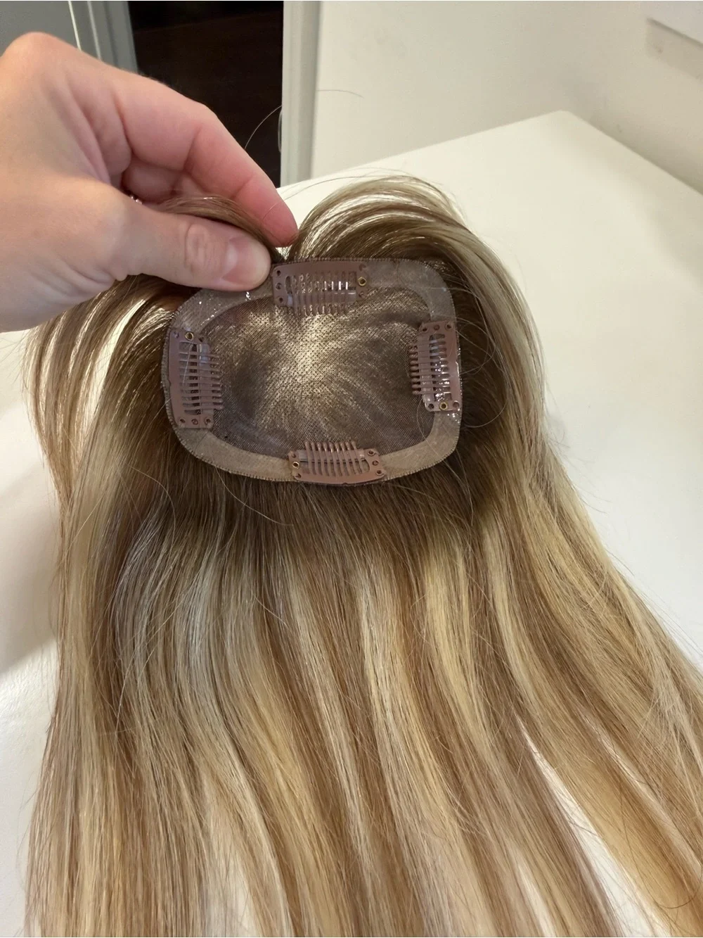 Natural Blonde human Hair Topper - Blonde Mix